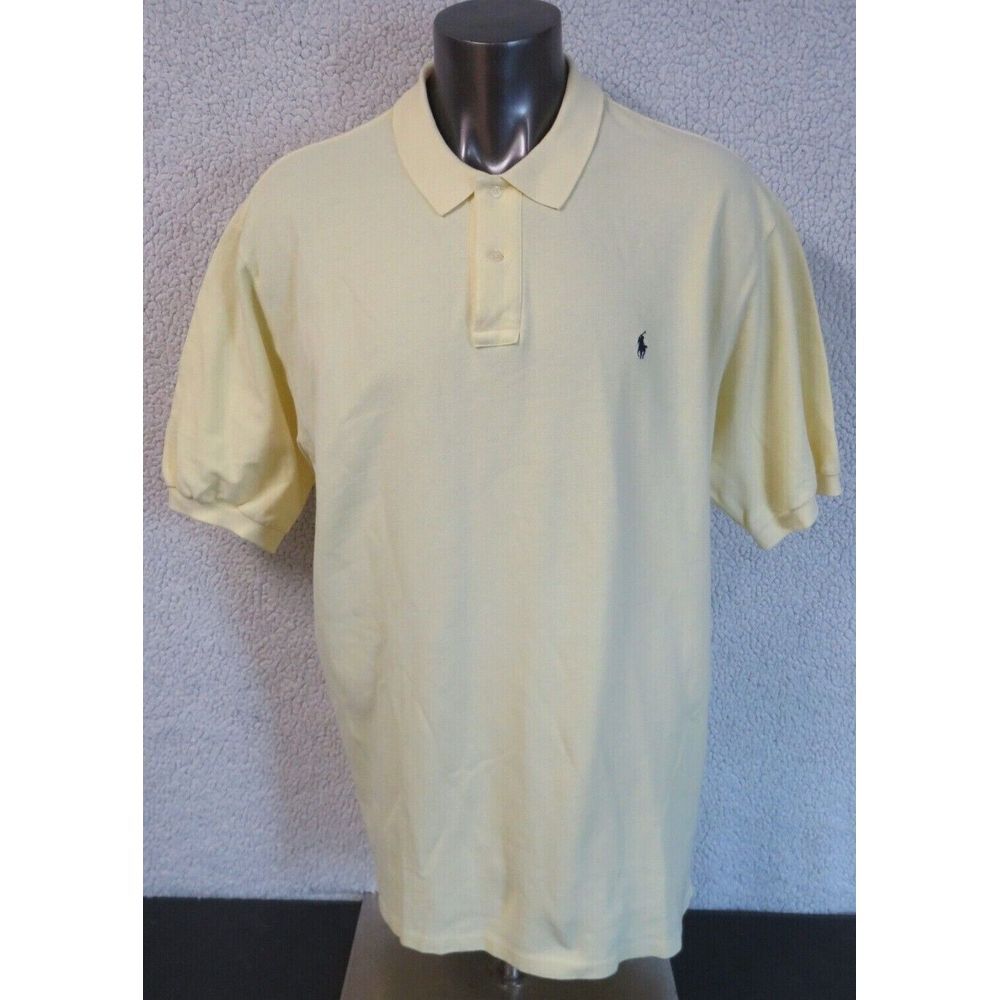Mens Polo Ralph Lauren Short Sleeve Shirt Yellow Pony Shirt Size XXL MADE IN USA